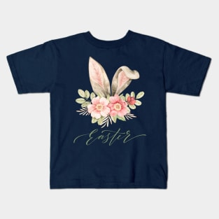 Floral Easter Rabbit Ears Design Kids T-Shirt